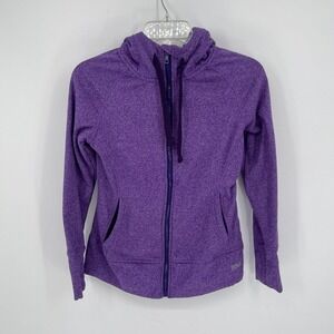 Everlast Sport Women's Purple Heathered Full Zip Hooded Gym Sweatshirt Size XS